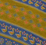 Sushila Vintage Green Sari 100% Pure Cotton Printed Abstract Soft Craft Fabric