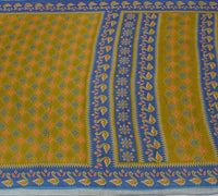 Sushila Vintage Green Sari 100% Pure Cotton Printed Abstract Soft Craft Fabric