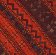 Sushila Vintage Orange Indian Saree 100% Pure Cotton Printed  Soft Craft Fabric