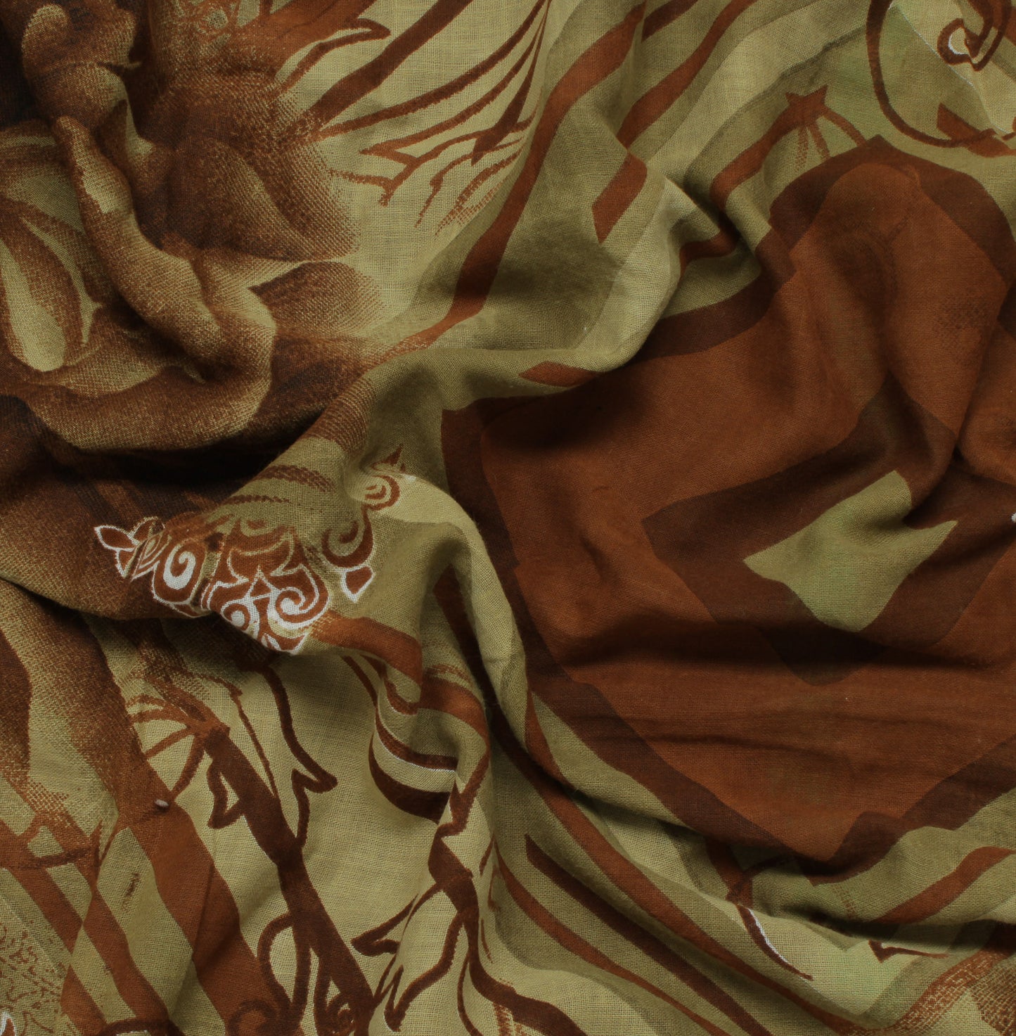 Sushila Vintage Green Saree 100% Pure Cotton Printed Floral 5 Yard Craft Fabric
