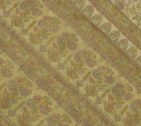 Sushila Vintage Green Saree Indian Blend Cotton Printed Floral 5 YD Craft Fabric