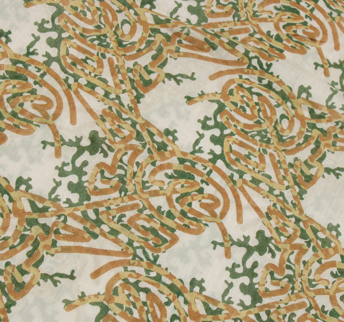 Sushila Vintage White Saree 100% Pure Cotton Printed Floral Soft Craft Fabric
