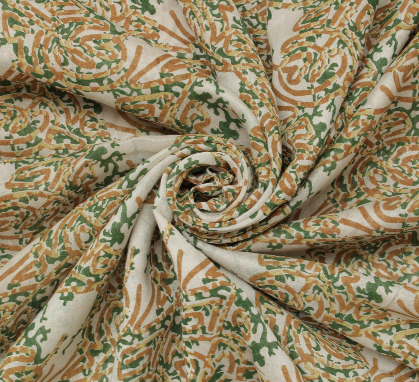 Sushila Vintage White Saree 100% Pure Cotton Printed Floral Soft Craft Fabric