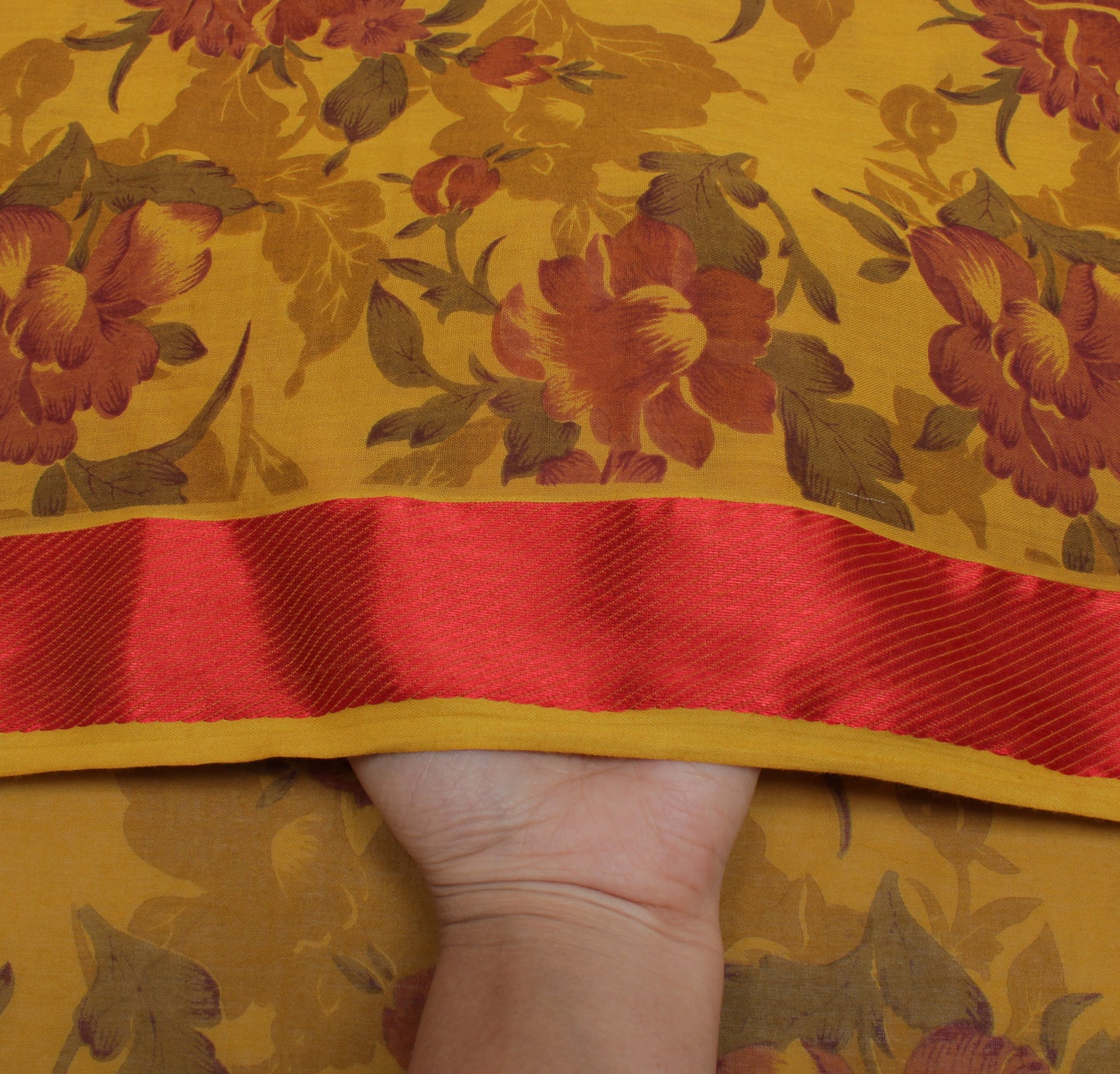 Sushila Vintage Green Saree 100% Pure Cotton Printed Floral Soft Craft Fabric