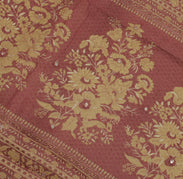 Sushila Vintage Cream Saree 100% Pure Cotton Printed Floral 5 Yard Craft Fabric
