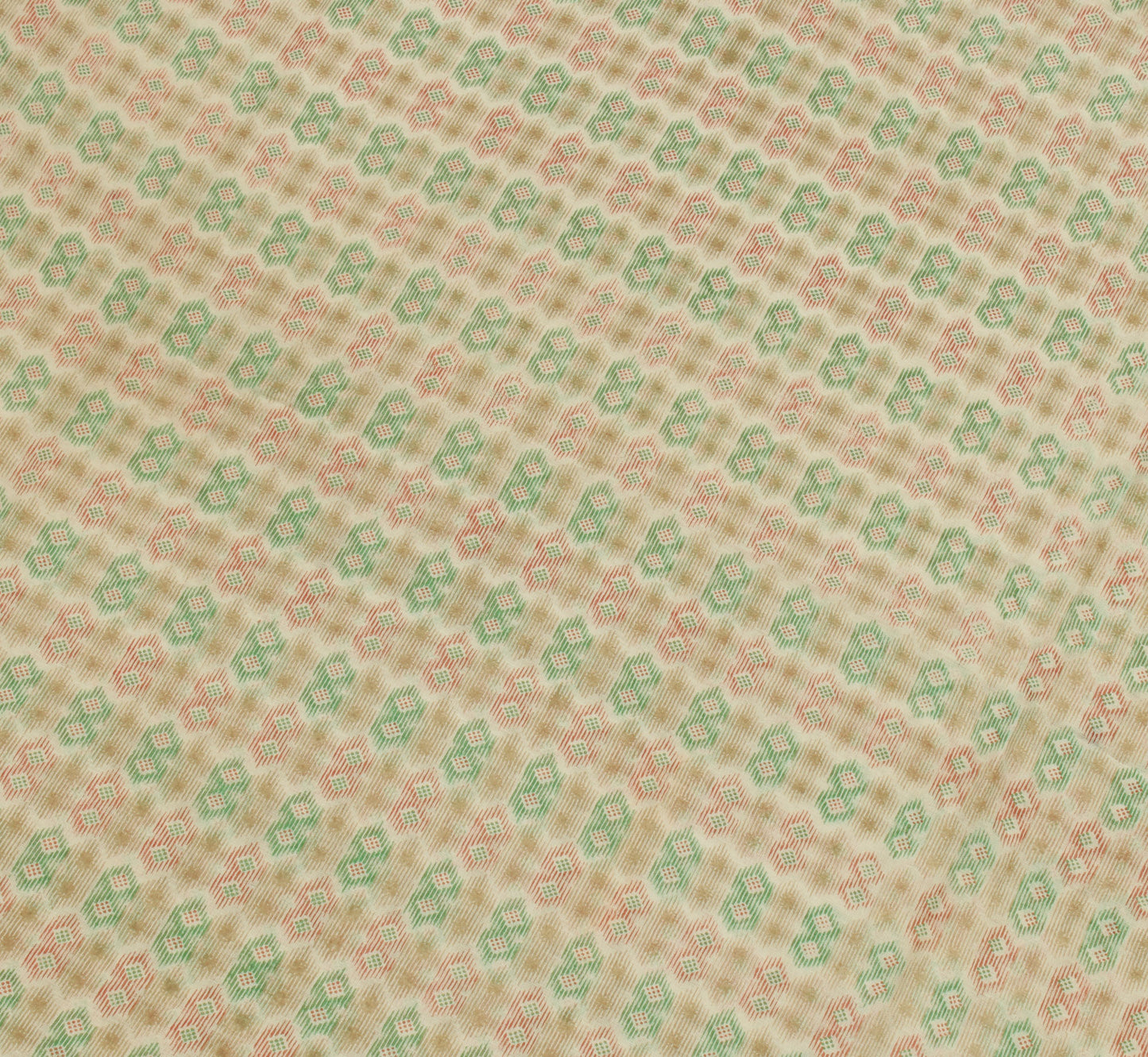 Sushila Vintage Cream Saree 100% Pure Cotton Printed Indian Sari Craft Fabric