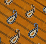 Sushila Vintage Mustard Saree 100% Pure Cotton Printed Paisley  Craft Fabric