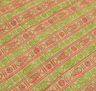 Sushila Vintage Indian Saree 100% Pure Cotton Printed Craft Sari 5 Yard Fabric