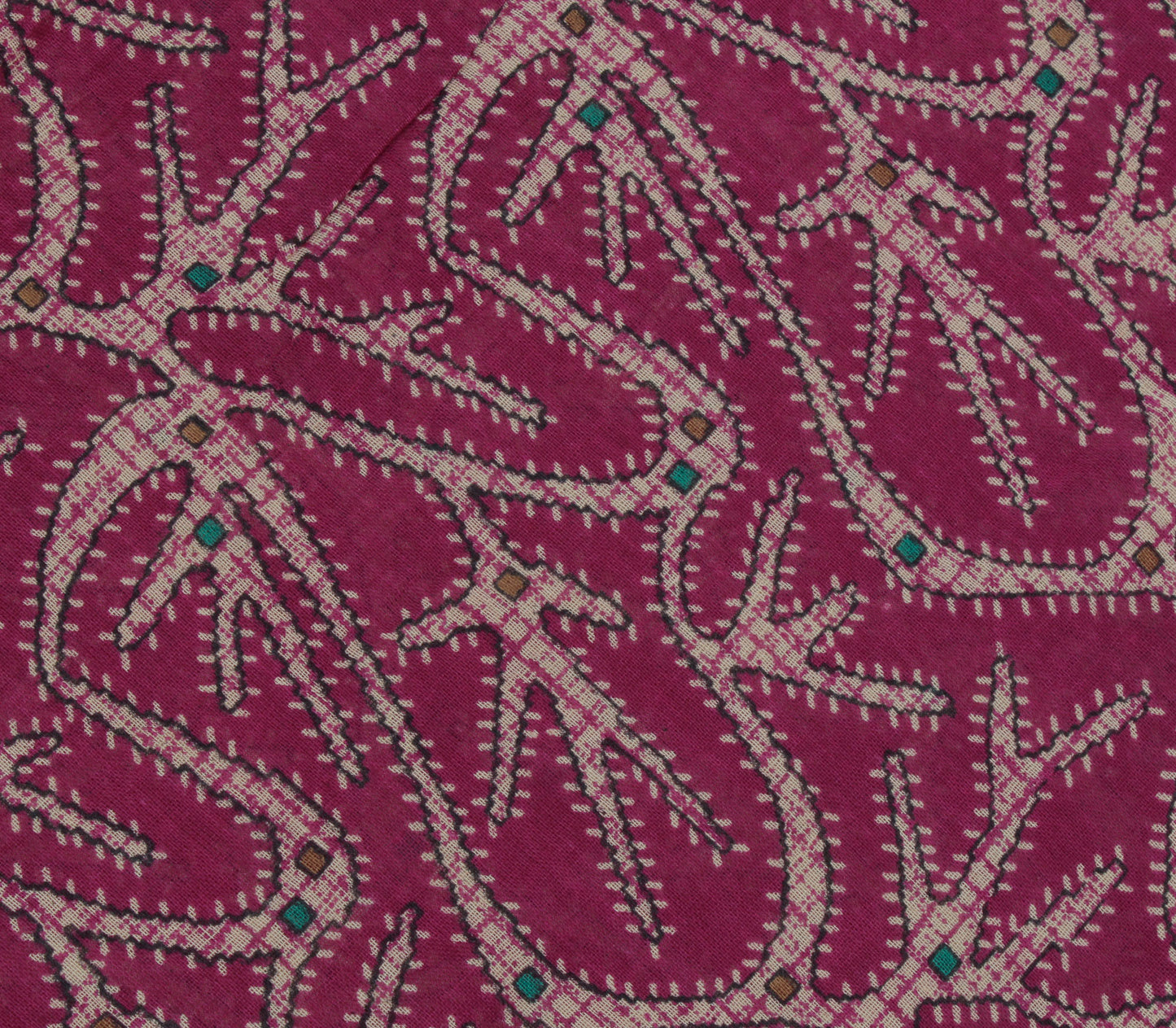 Sushila Vintage Purple Saree 100% Pure Cotton Printed Indian Soft Craft Fabric