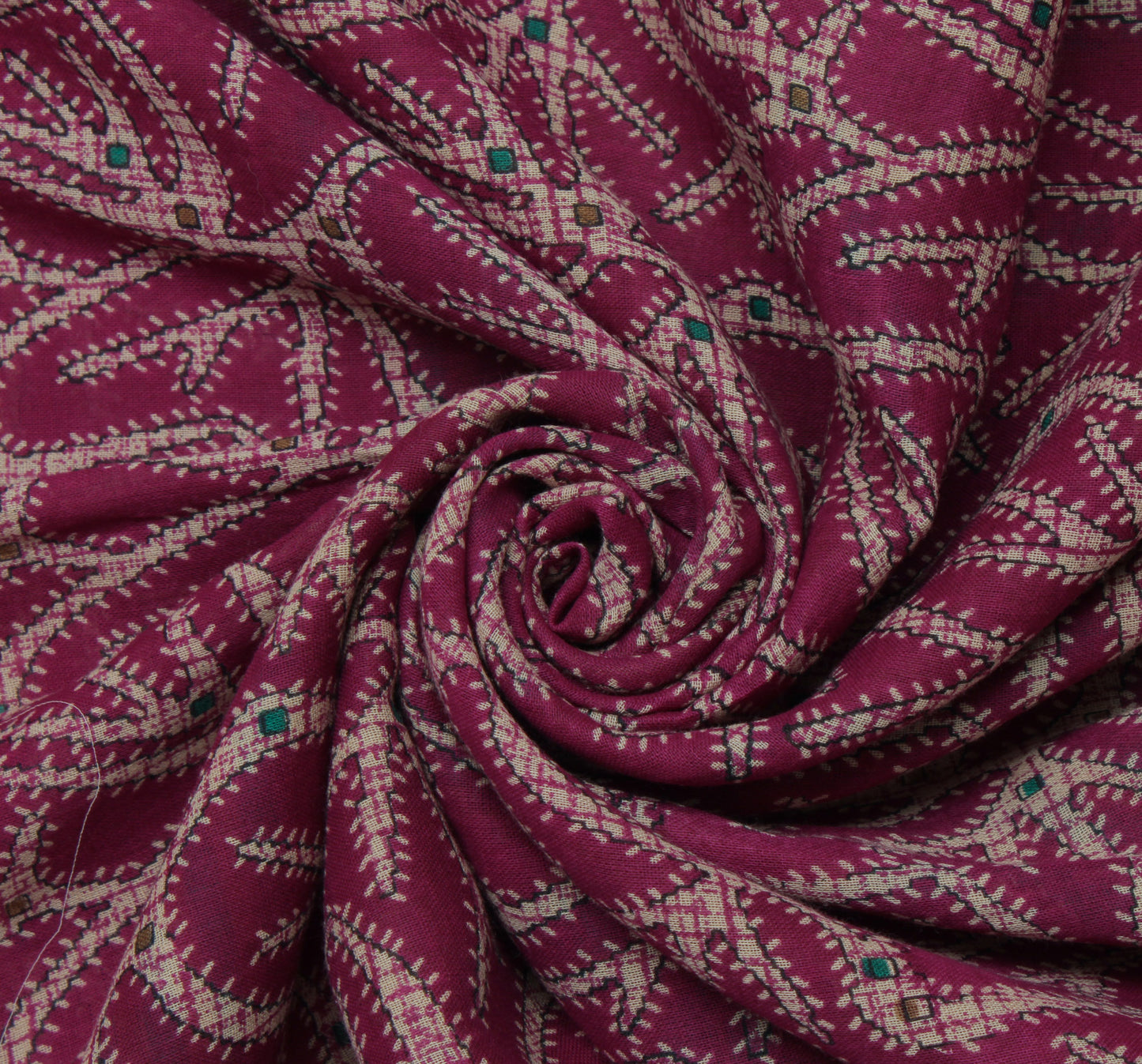 Sushila Vintage Purple Saree 100% Pure Cotton Printed Indian Soft Craft Fabric