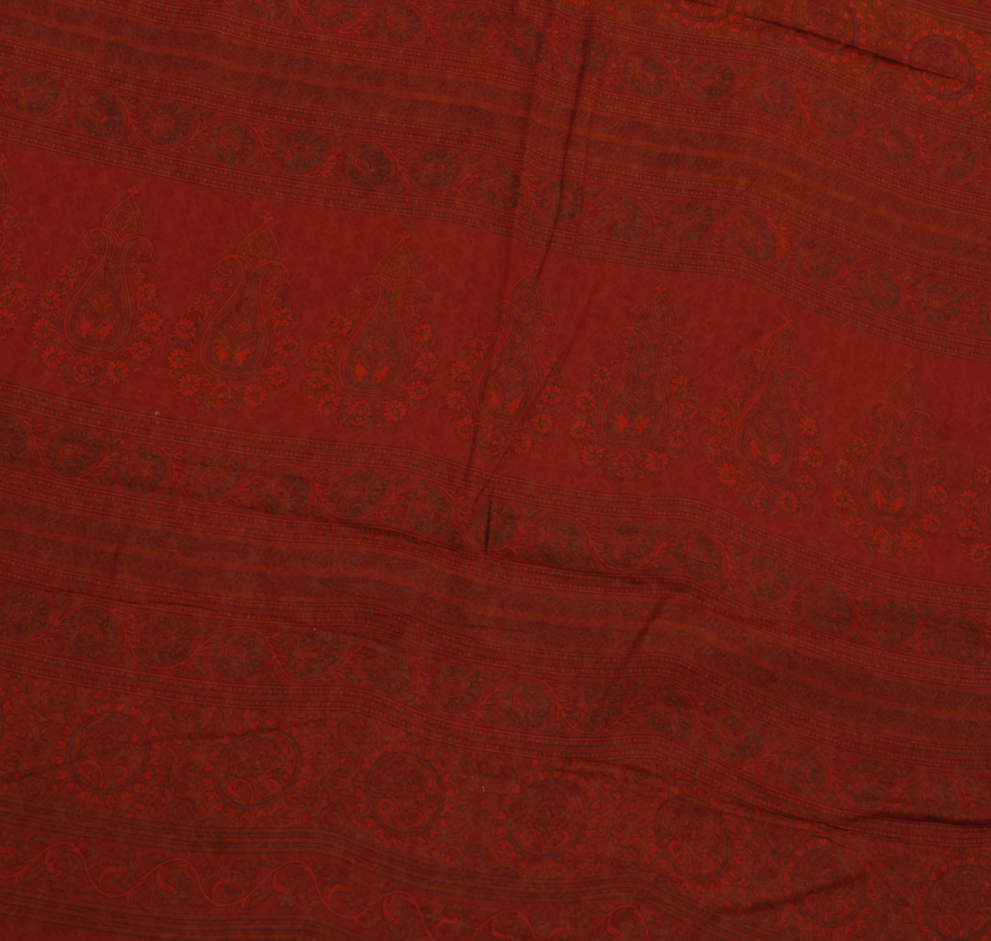 Sushila Vintage Brown Saree 100% Pure Cotton Printed Floral Soft Craft Fabric