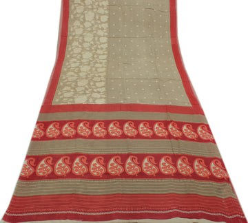Sushila Vintage Indian Saree 100% Pure Cotton Printed Floral Soft Craft Fabric