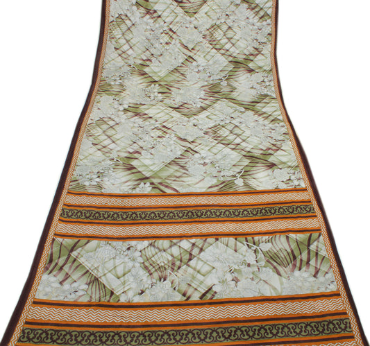 Sushila Vintage Indian Saree 100% Pure Cotton Printed Floral Soft Craft Fabric