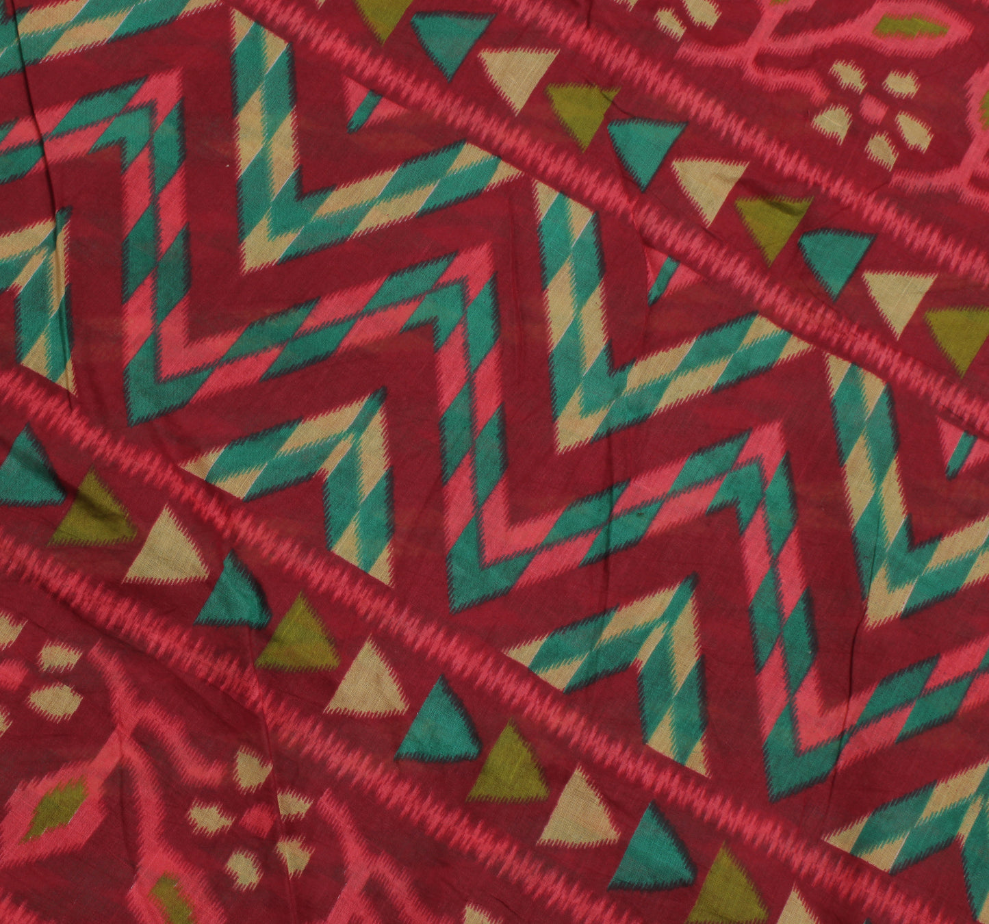 Sushila Vintage Maroon Indian Saree 100% Pure Cotton Printed Soft Craft Fabric