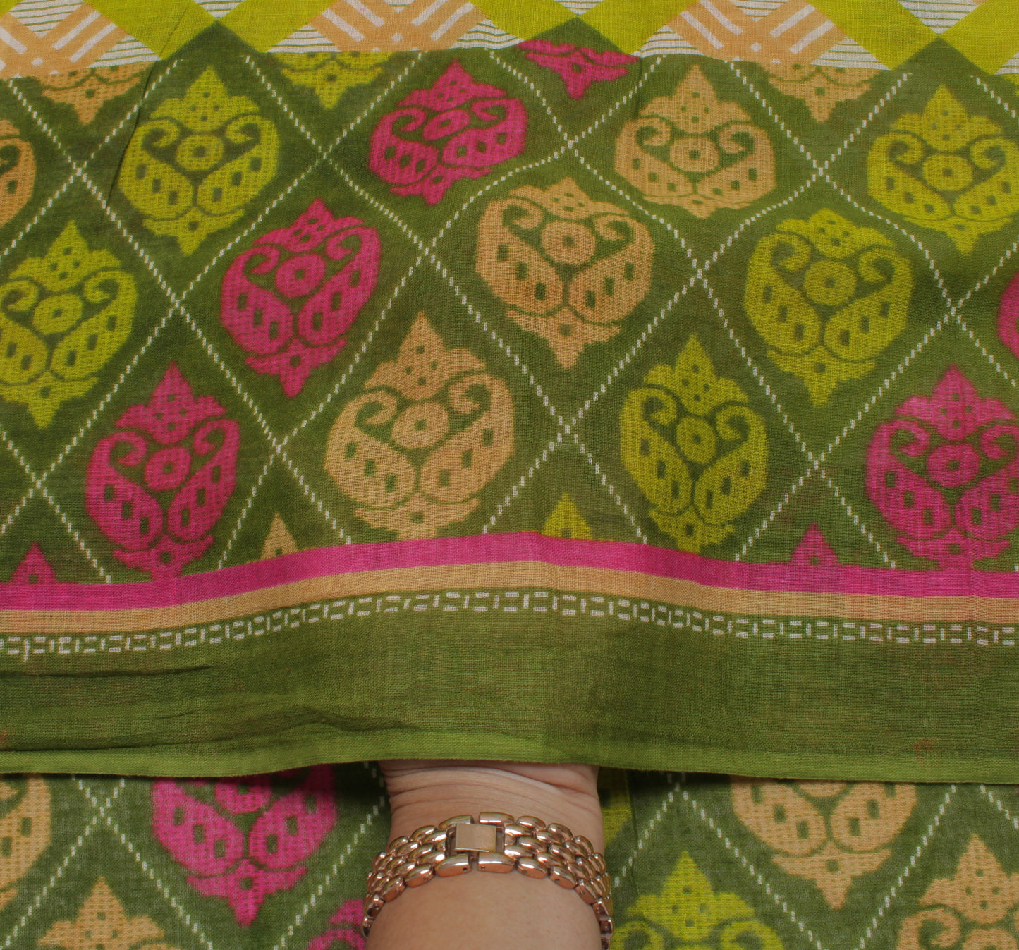 Sushila Vintage Indian Saree 100% Pure Cotton Printed  Soft Craft Fabric