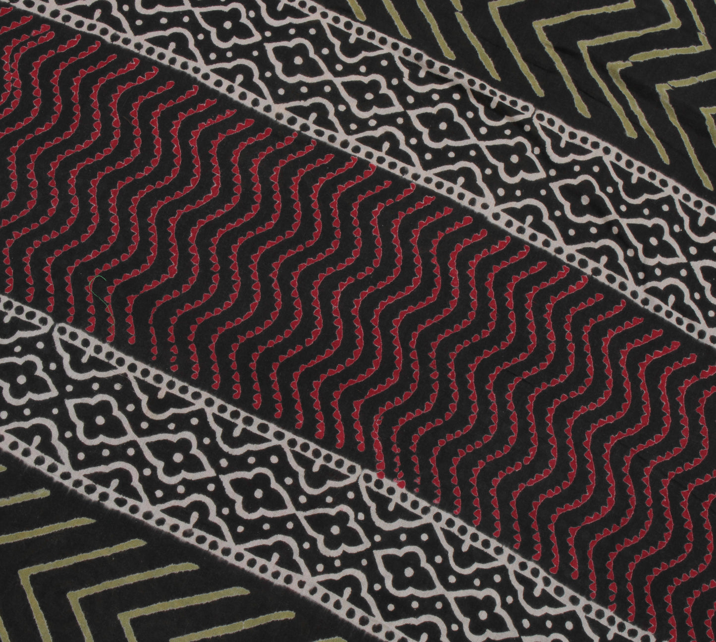 Sushila Vintage Black Indian Saree 100% Pure Cotton Printed  Soft Craft Fabric