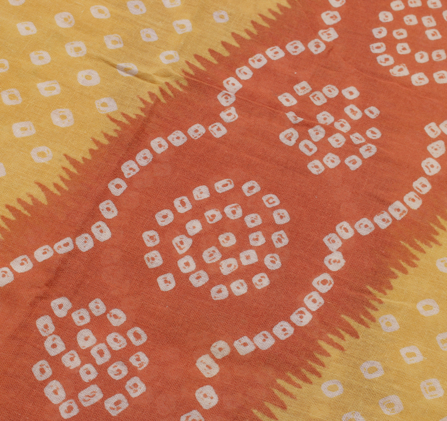 Sushila Vintage Yellow Saree 100% Pure Cotton Bandhani Printed Soft Craft Fabric