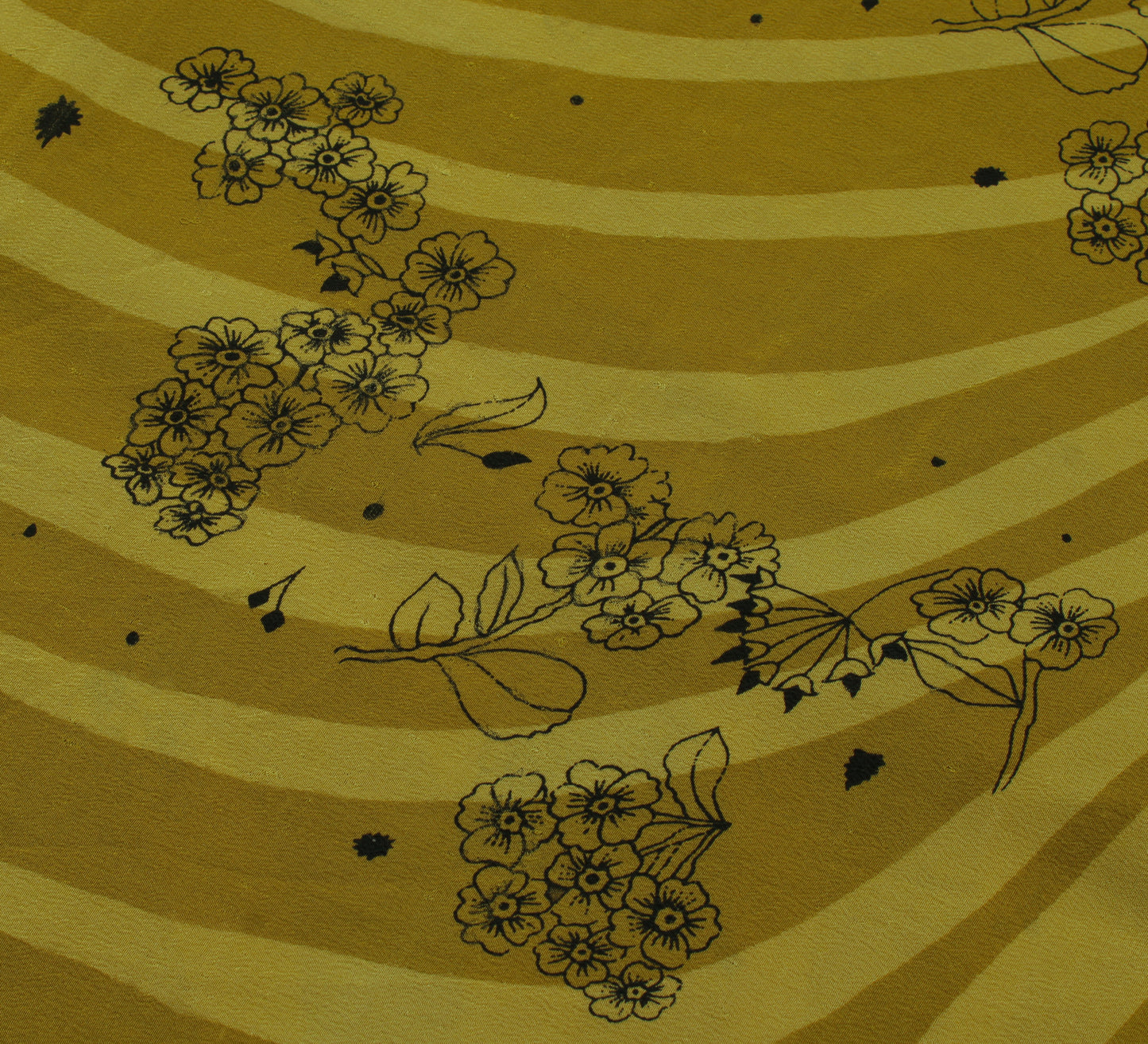 Sushila Vintage Green Saree 100% Pure Crepe Silk Printed Floral Soft Fabric