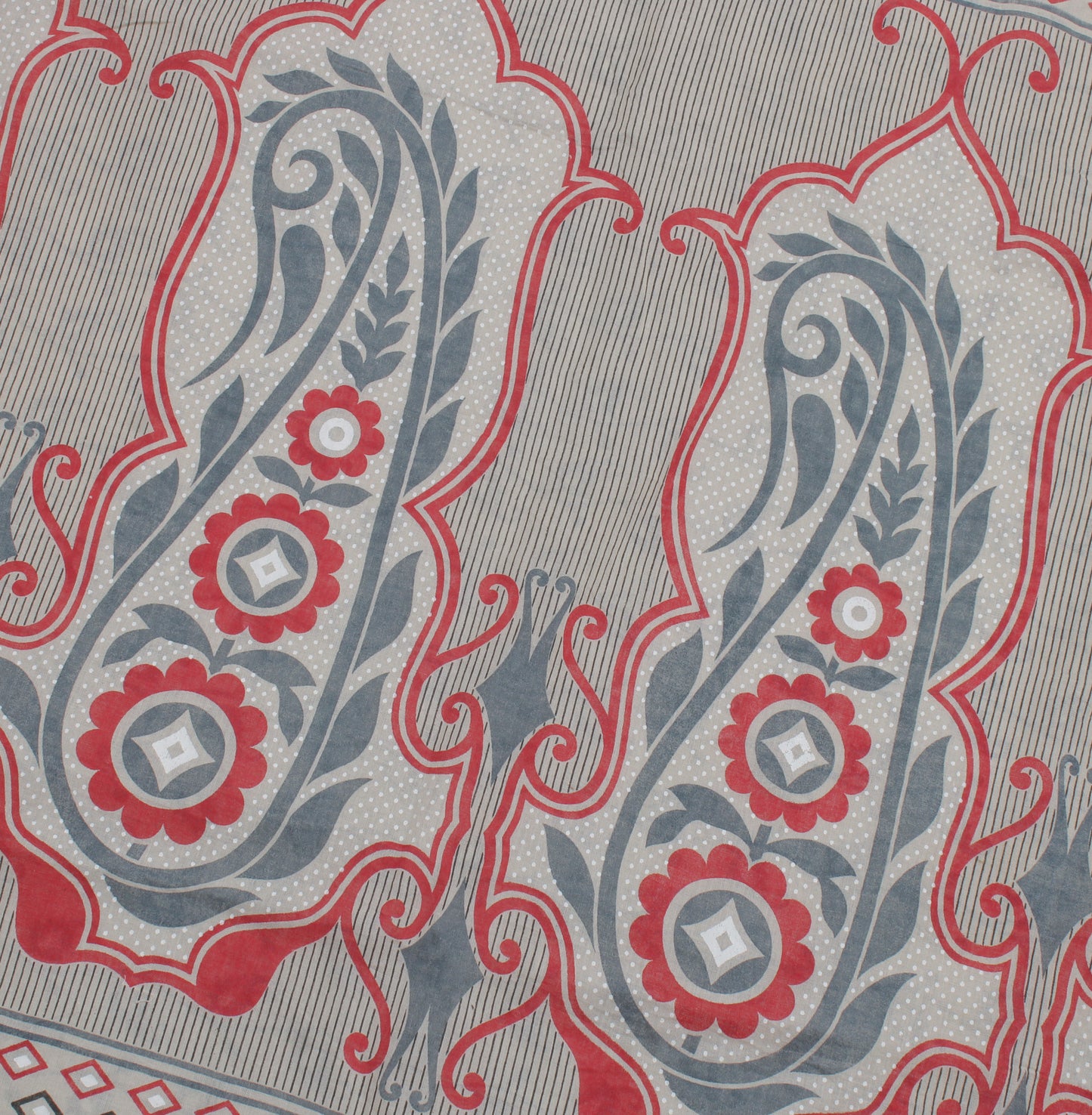 Sushila Vintage Gray Saree 100% Pure Cotton Printed Floral Soft Craft Fabric