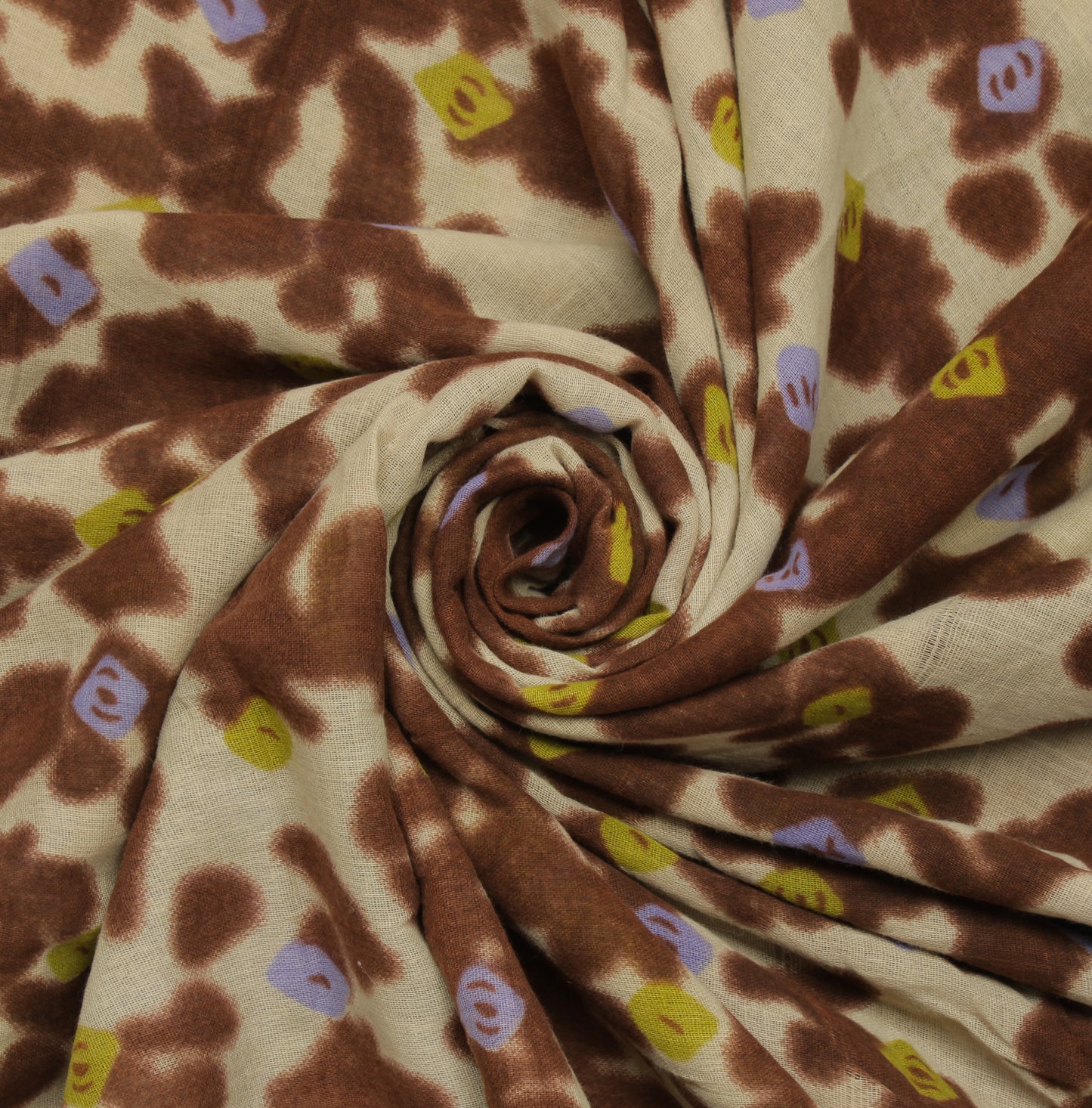 Sushila Vintage Cream Indian Saree 100% Pure Cotton Printed Soft Craft Fabric