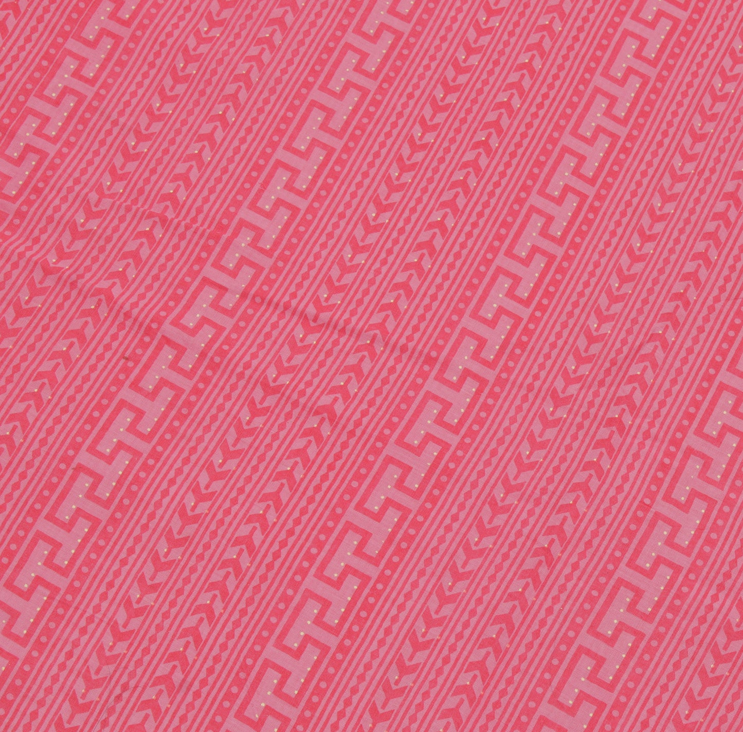Sushila Vintage Pink Saree 100% Pure Cotton Printed Soft 5 Yard Craft Fabric