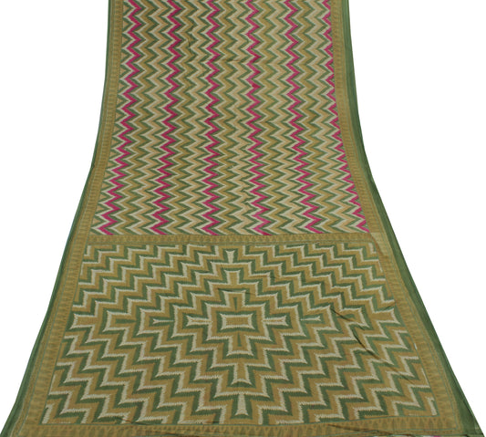 Sushila Vintage Multi-Color Saree 100% Pure Cotton Printed Soft Craft Fabric