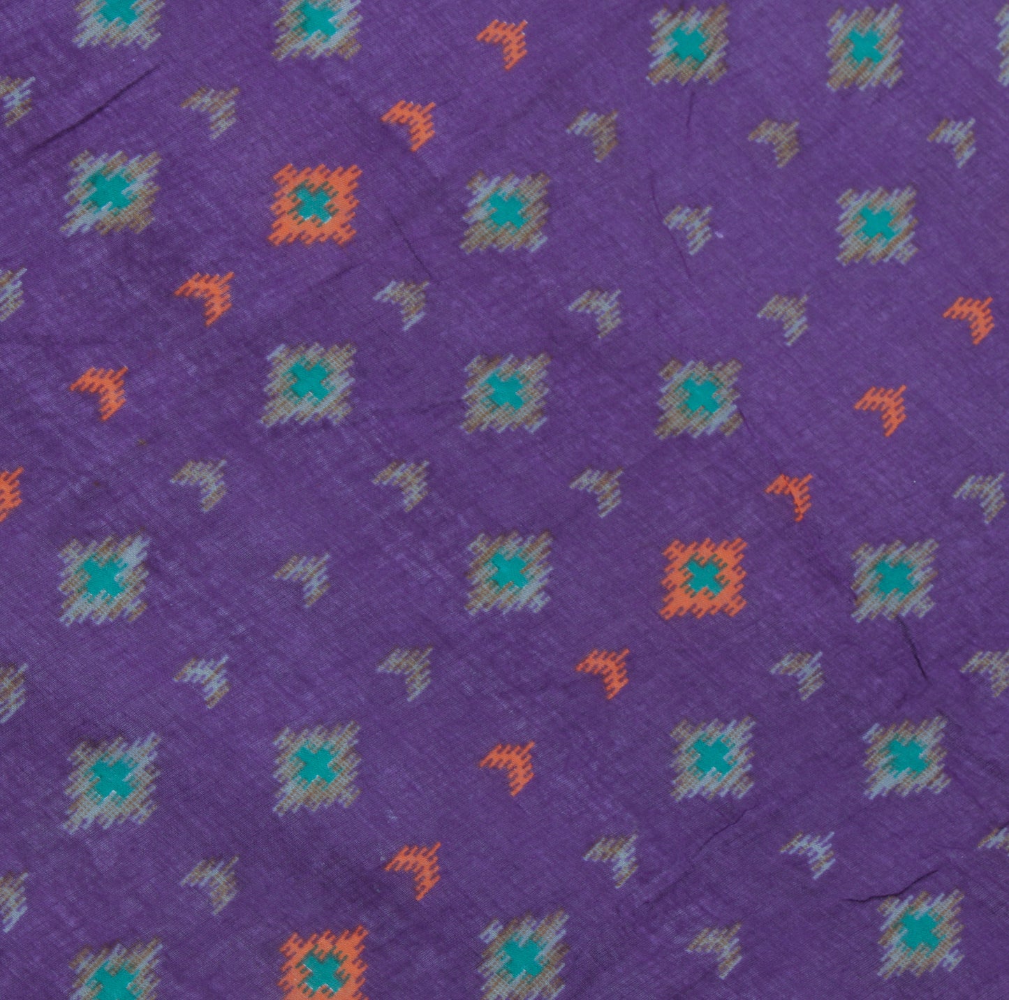 Sushila Vintage Purple Saree 100% Pure Cotton Printed Soft 5 Yard Craft Fabric