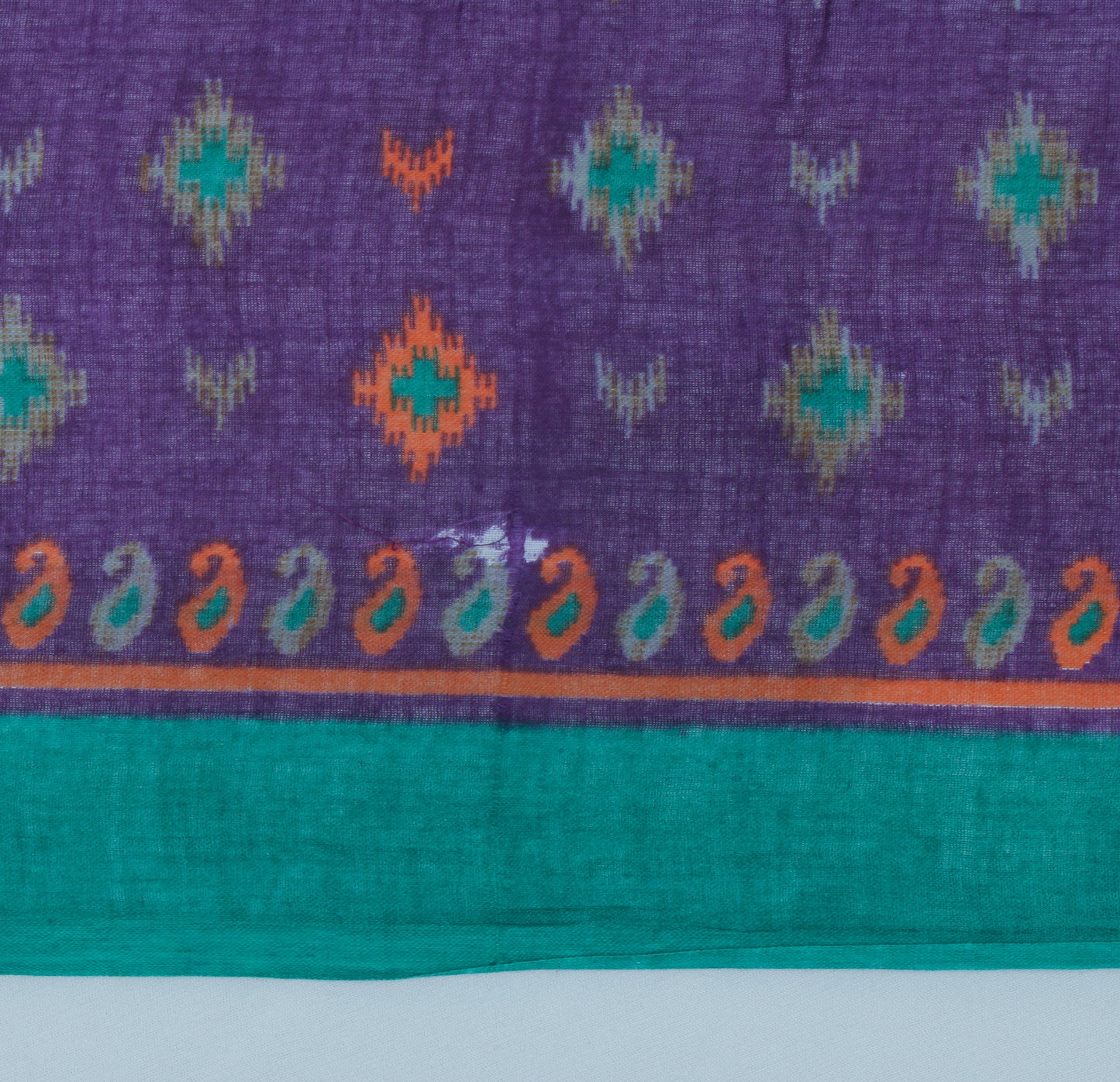 Sushila Vintage Purple Saree 100% Pure Cotton Printed Soft 5 Yard Craft Fabric