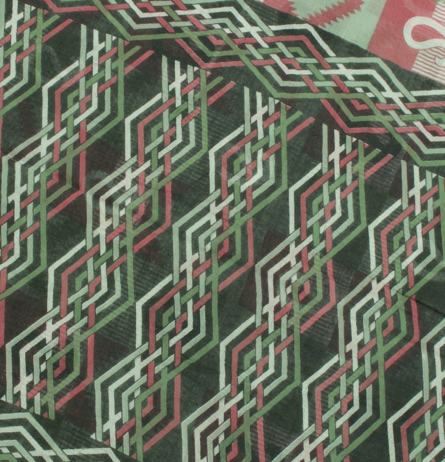 Sushila Vintage Green Saree 100% Pure Cotton Printed Paisley Soft Craft Fabric