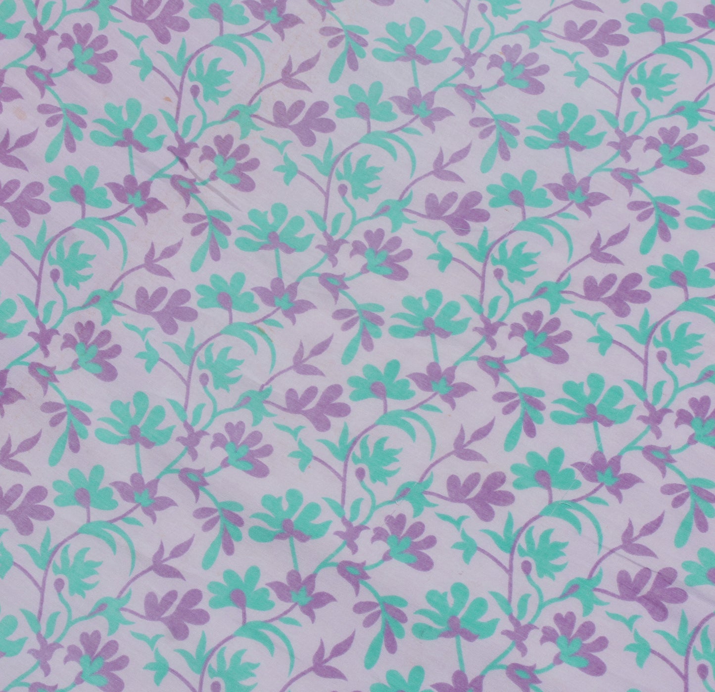 Sushila Vintage Lavender Saree Pure Cotton Printed Floral Soft Craft Fabric