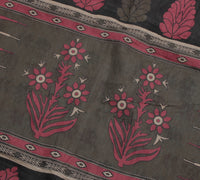 Sushila Vintage Indian Saree 100% Pure Cotton Printed Floral Craft Sari Fabric