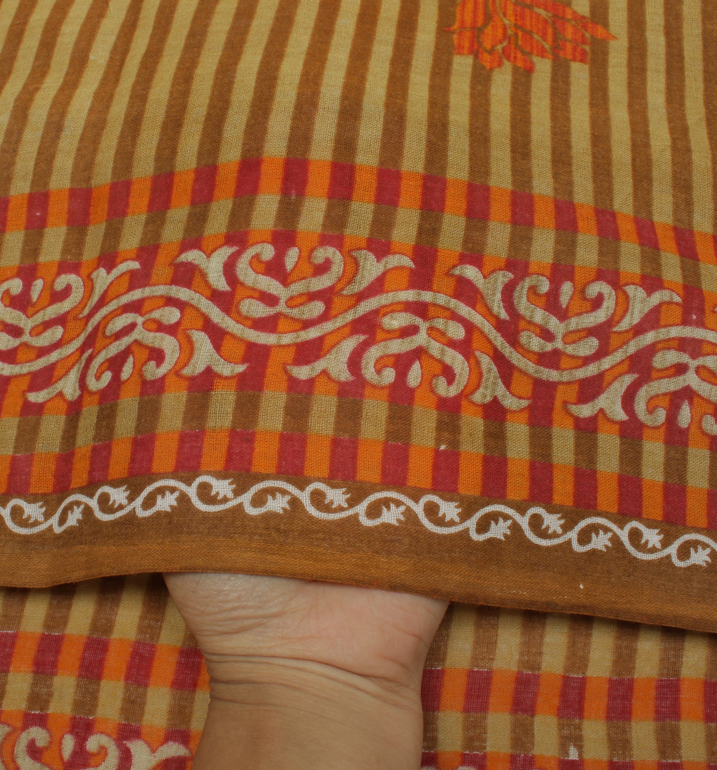 Sushila Vintage Green Saree 100% Pure Cotton Printed Floral Soft Craft Fabric