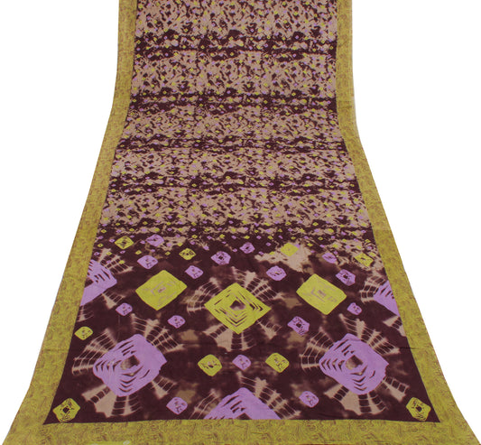 Sushila Vintage Indian Saree 100% Pure Cotton Printed Soft 5 Yard Craft Fabric
