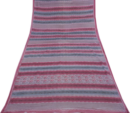 Sushila Vintage Multi-Color Indian Saree Pure Cotton Printed Soft Craft Fabric