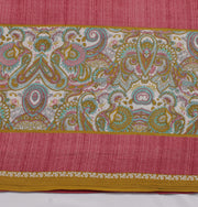 Sushila Vintage Pink Indian Saree 100% Pure Cotton Printed  Soft Craft Fabric