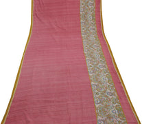 Sushila Vintage Pink Indian Saree 100% Pure Cotton Printed  Soft Craft Fabric
