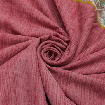 Sushila Vintage Pink Indian Saree 100% Pure Cotton Printed  Soft Craft Fabric