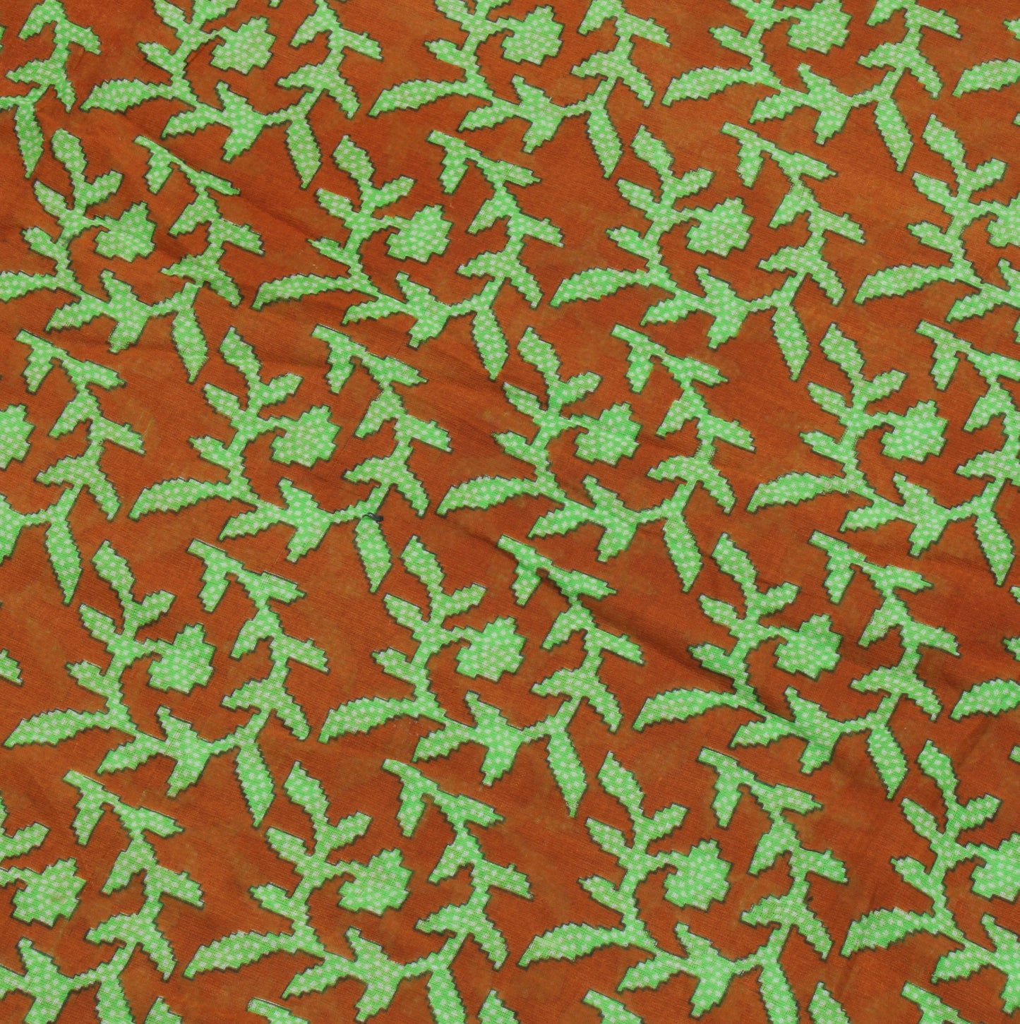 Sushila Vintage Brown Saree 100% Pure Cotton Printed Floral Soft Craft Fabric
