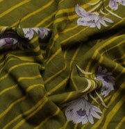 Sushila Vintage Green Saree 100% Pure Cotton Printed Floral Soft Craft Fabric