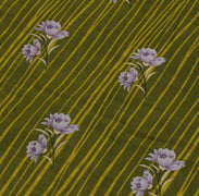 Sushila Vintage Green Saree 100% Pure Cotton Printed Floral Soft Craft Fabric