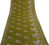 Sushila Vintage Green Saree 100% Pure Cotton Printed Floral Soft Craft Fabric