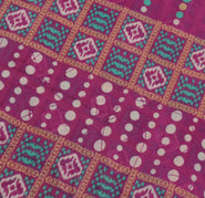 Sushila Vintage Purple Indian Saree 100% Pure Cotton Printed Soft Craft Fabric