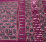 Sushila Vintage Purple Indian Saree 100% Pure Cotton Printed Soft Craft Fabric