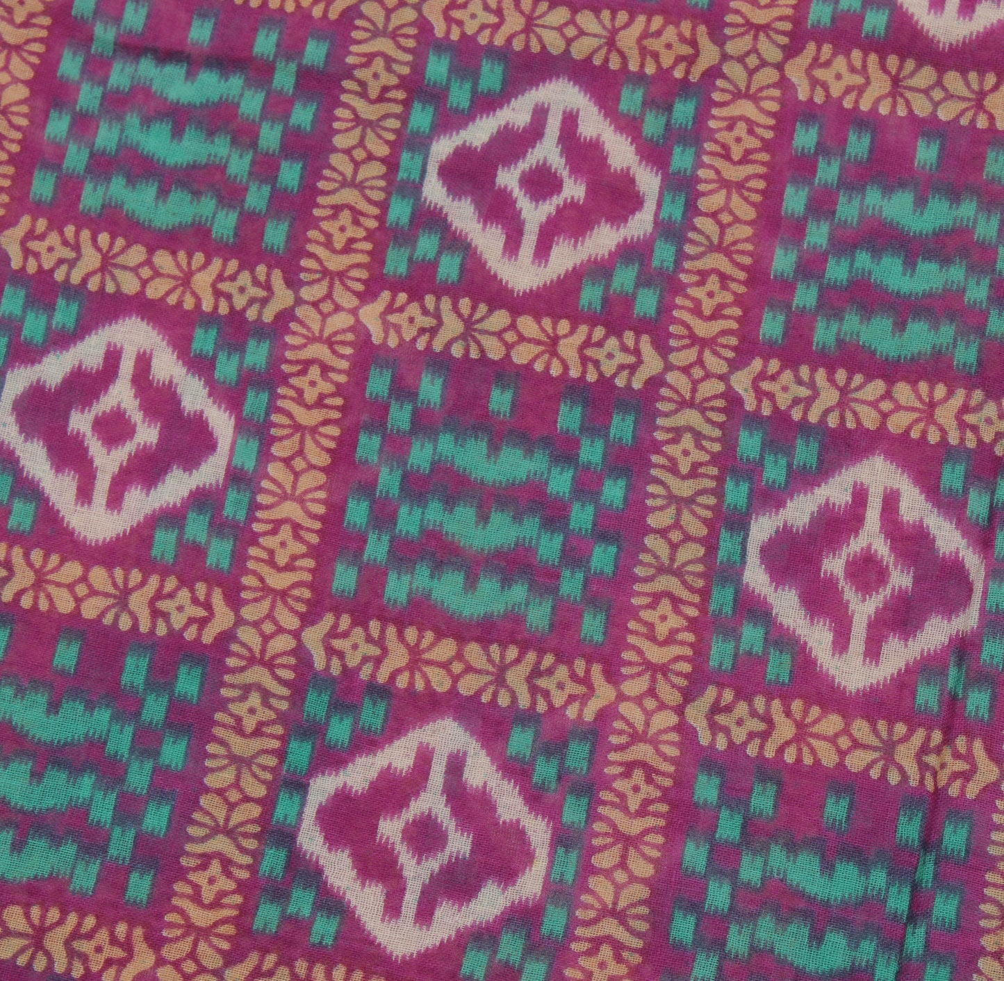Sushila Vintage Purple Indian Saree 100% Pure Cotton Printed Soft Craft Fabric