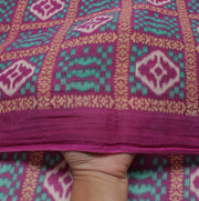 Sushila Vintage Purple Indian Saree 100% Pure Cotton Printed Soft Craft Fabric