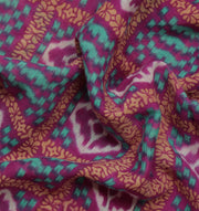 Sushila Vintage Purple Indian Saree 100% Pure Cotton Printed Soft Craft Fabric