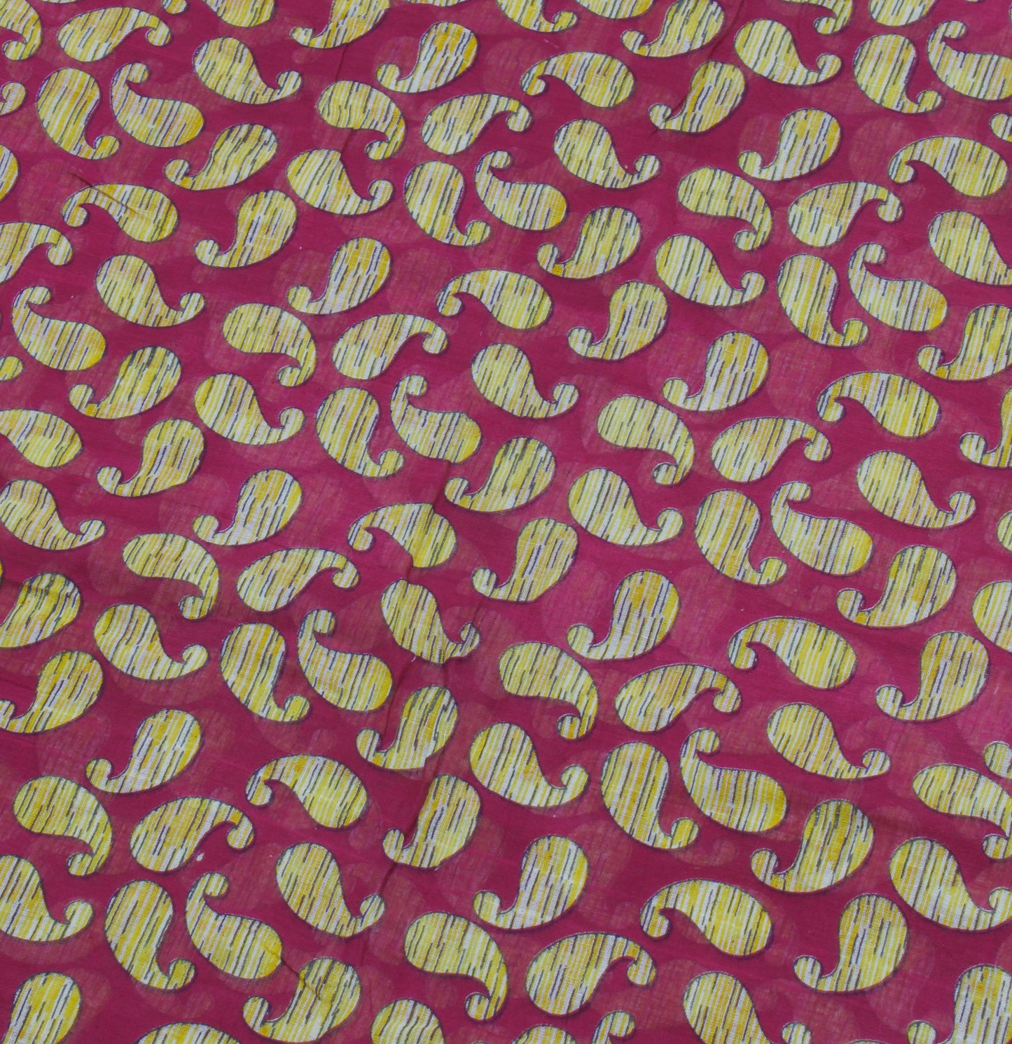 Sushila Vintage Purple Saree 100% Pure Cotton Printed Paisley Craft Sari Fabric