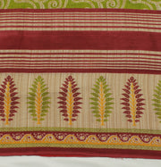 Sushila Vintage Green Saree 100% Pure Cotton Printed Floral Soft Craft Fabric