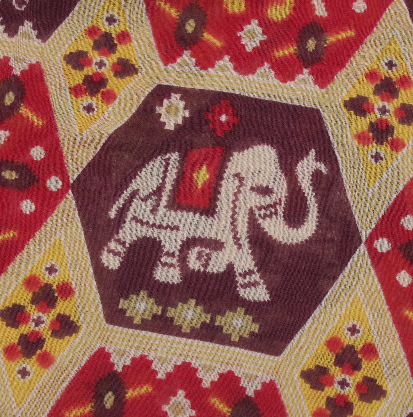 Sushila Vintage Yellow Saree 100% Pure Cotton Printed Animals Soft Craft Fabric