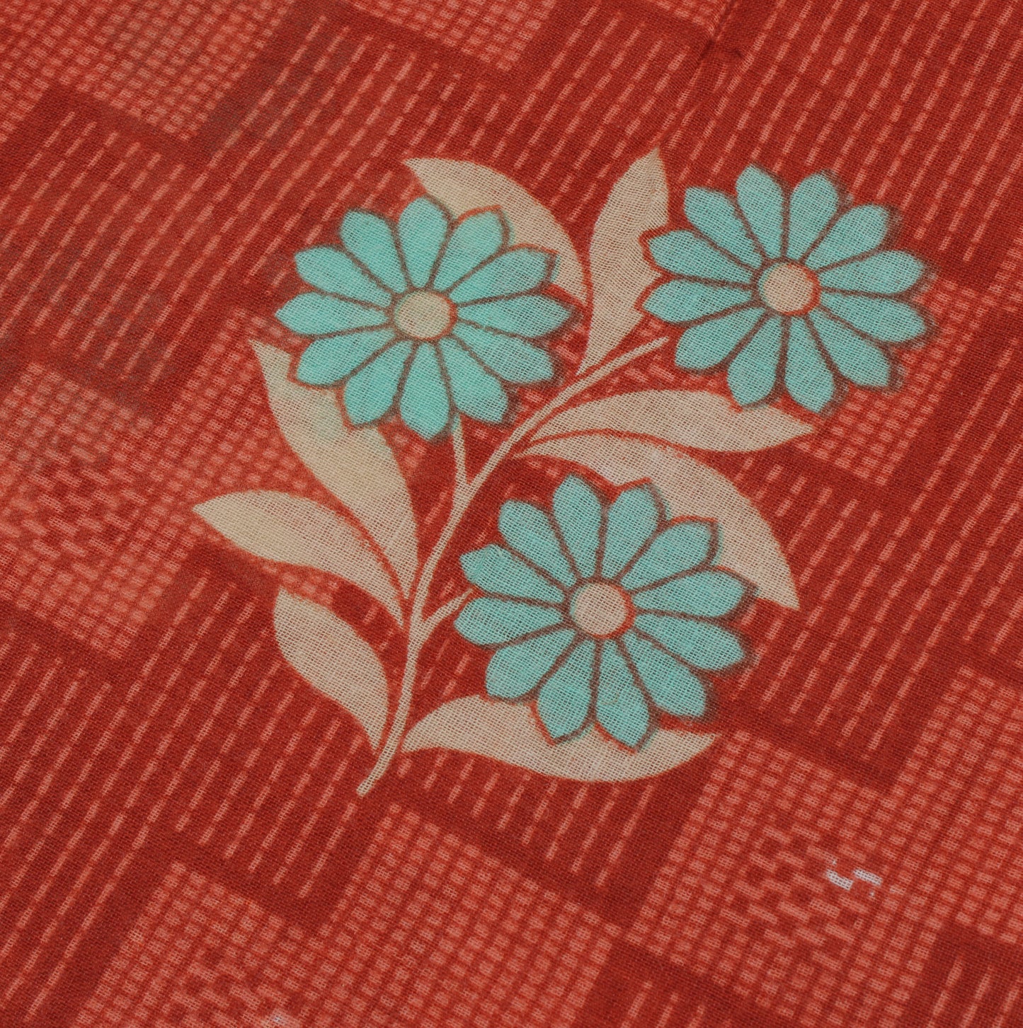 Sushila Vintage Brown Saree 100% Pure Cotton Printed Floral Soft Craft Fabric